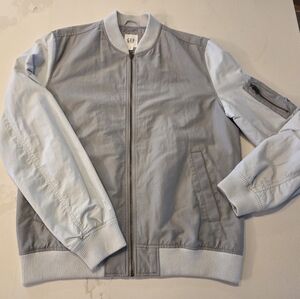 GAP Men's Gray Colorblock Bomber Jacket